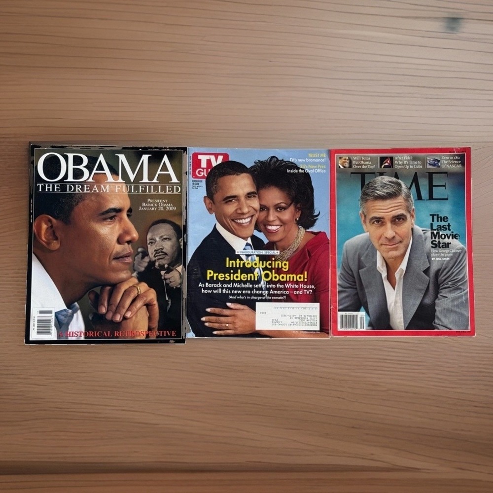 Time TV Guide Obama The Dream Fulfilled Magazine Lot 2009 History George Clooney